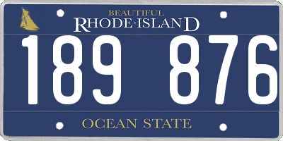 RI license plate 189876
