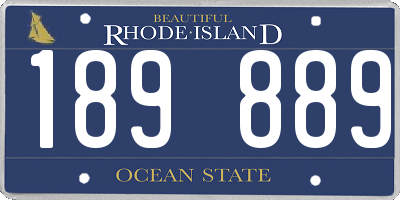 RI license plate 189889