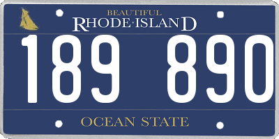 RI license plate 189890