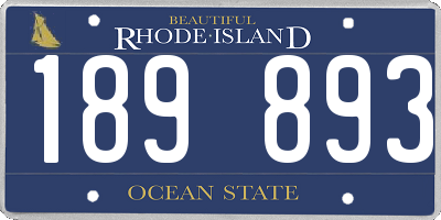 RI license plate 189893