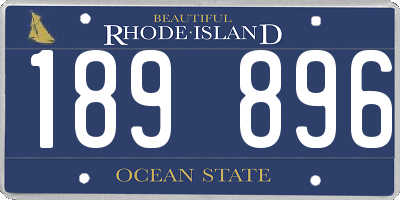 RI license plate 189896