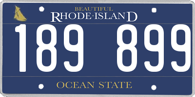 RI license plate 189899