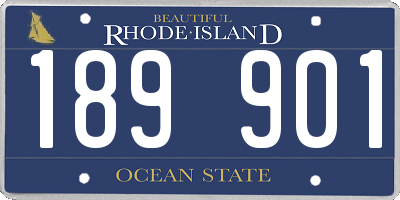RI license plate 189901