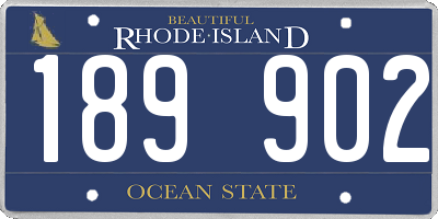 RI license plate 189902