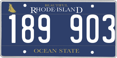RI license plate 189903