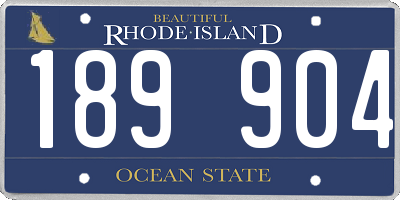 RI license plate 189904