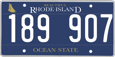RI license plate 189907