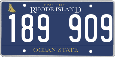RI license plate 189909