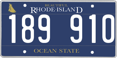 RI license plate 189910