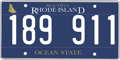 RI license plate 189911