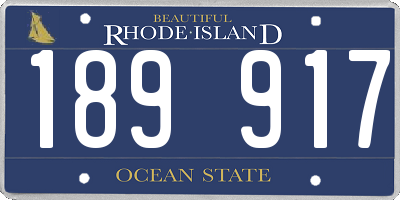 RI license plate 189917