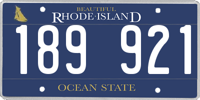 RI license plate 189921