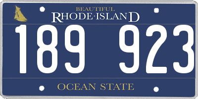 RI license plate 189923