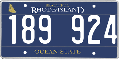 RI license plate 189924