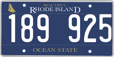 RI license plate 189925