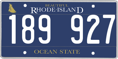 RI license plate 189927