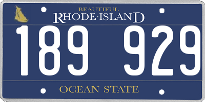 RI license plate 189929