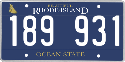 RI license plate 189931
