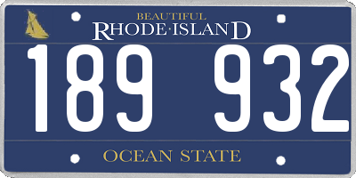 RI license plate 189932