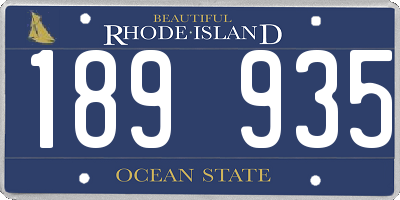 RI license plate 189935
