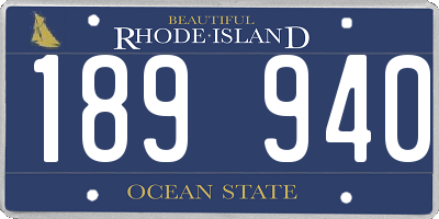 RI license plate 189940
