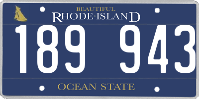 RI license plate 189943