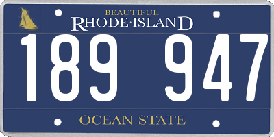 RI license plate 189947