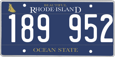 RI license plate 189952