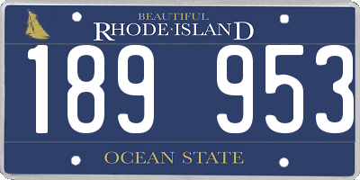 RI license plate 189953