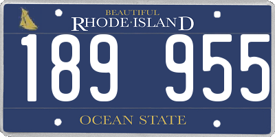 RI license plate 189955