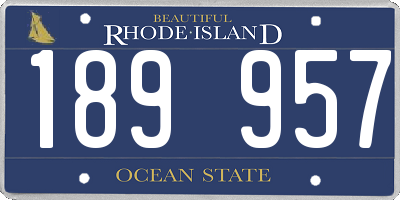 RI license plate 189957
