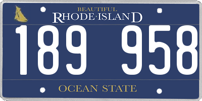 RI license plate 189958