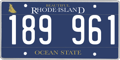RI license plate 189961