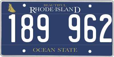 RI license plate 189962