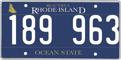 RI license plate 189963