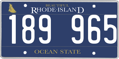 RI license plate 189965