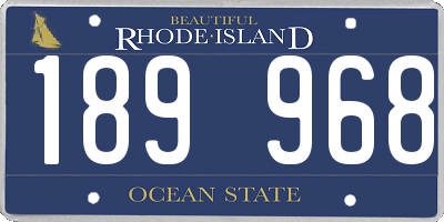 RI license plate 189968