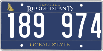 RI license plate 189974