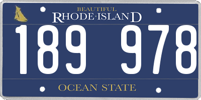 RI license plate 189978