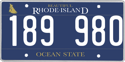 RI license plate 189980