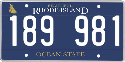 RI license plate 189981