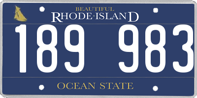 RI license plate 189983