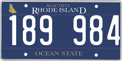 RI license plate 189984