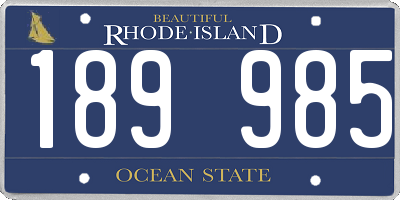 RI license plate 189985