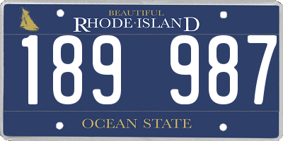 RI license plate 189987