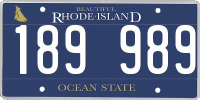 RI license plate 189989