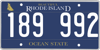 RI license plate 189992