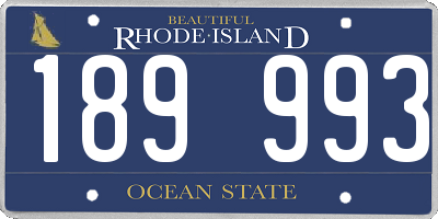 RI license plate 189993