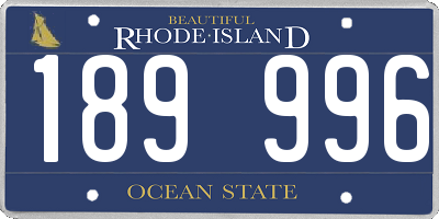 RI license plate 189996