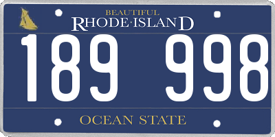 RI license plate 189998